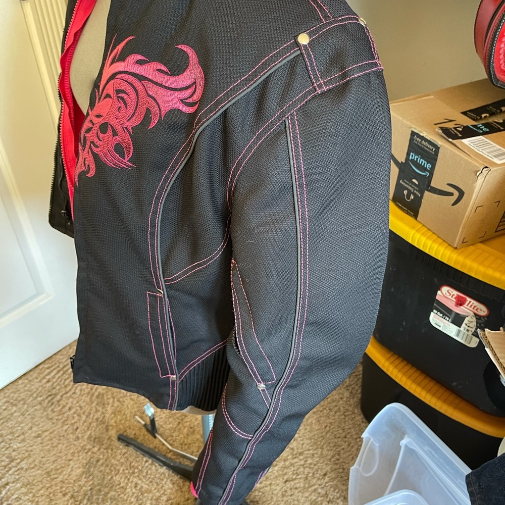 Just Leathers Biker Jacket Large 2 in 1 blk/Pink